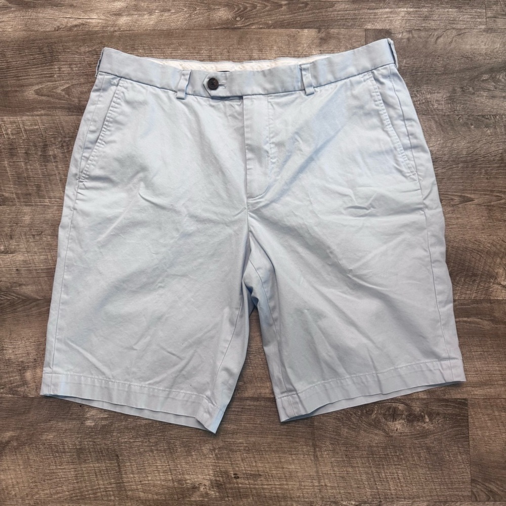 Brooks Brothers Bermuda Shorts Chino Flat Front Baby Blue Mens Sz. 38